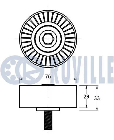 Deflection/Guide Pulley, V-ribbed belt