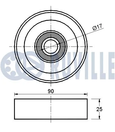 Deflection/Guide Pulley, V-ribbed belt