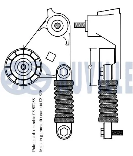Belt Tensioner, V-ribbed belt