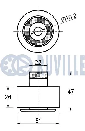 Deflection/Guide Pulley, V-ribbed belt