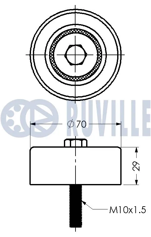 Deflection/Guide Pulley, V-ribbed belt