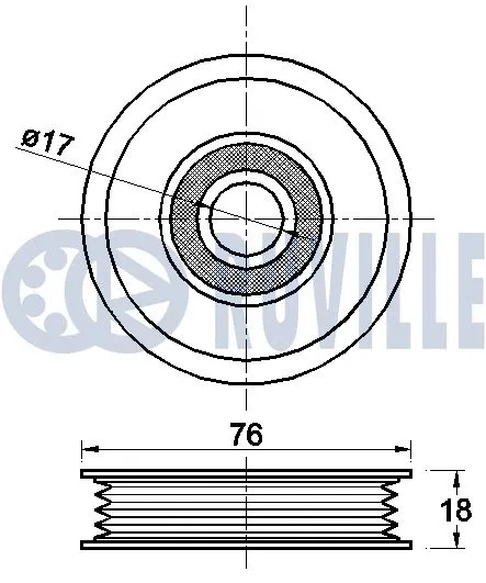 Deflection/Guide Pulley, V-ribbed belt