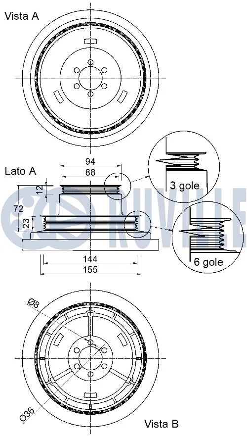 Belt Pulley, crankshaft