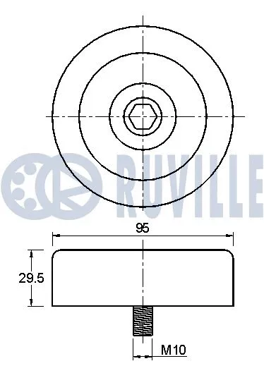 Deflection/Guide Pulley, V-ribbed belt