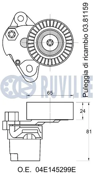 Belt Tensioner, V-ribbed belt