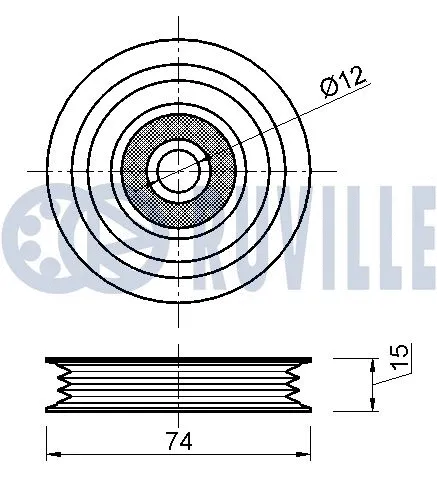 Deflection/Guide Pulley, V-ribbed belt