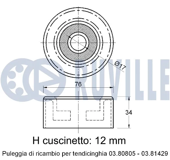 Deflection/Guide Pulley, V-ribbed belt