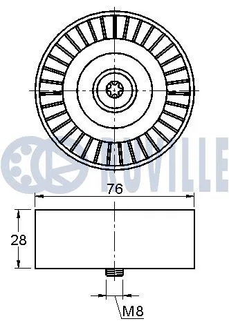Deflection/Guide Pulley, V-ribbed belt