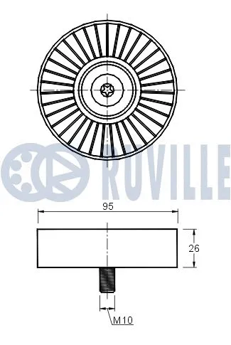 Deflection/Guide Pulley, V-ribbed belt