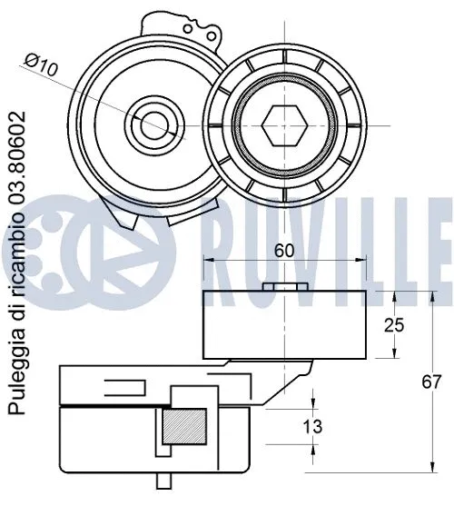 Belt Tensioner, V-ribbed belt