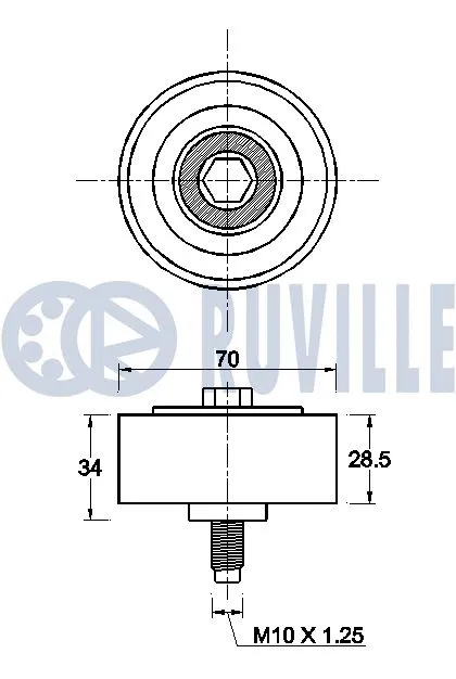 Deflection/Guide Pulley, V-ribbed belt