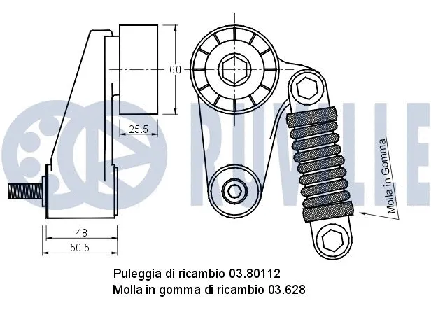 Belt Tensioner, V-ribbed belt