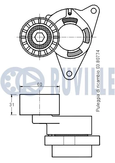 Belt Tensioner, V-ribbed belt