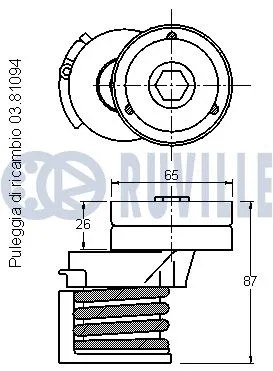 Belt Tensioner, V-ribbed belt