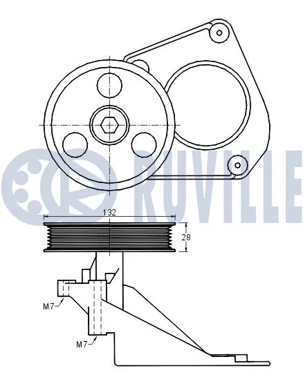 Deflection/Guide Pulley, V-ribbed belt