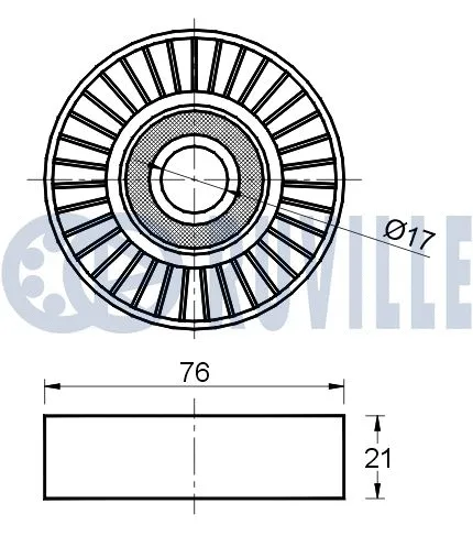 Deflection/Guide Pulley, V-ribbed belt