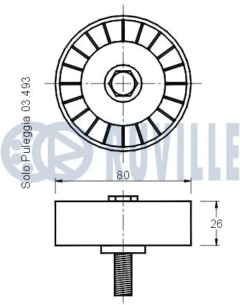 Deflection/Guide Pulley, V-ribbed belt