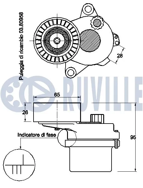 Belt Tensioner, V-ribbed belt