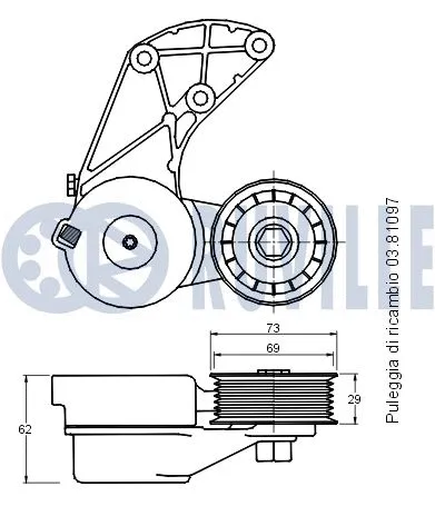 Belt Tensioner, V-ribbed belt