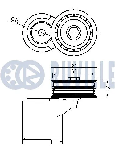 Belt Tensioner, V-ribbed belt