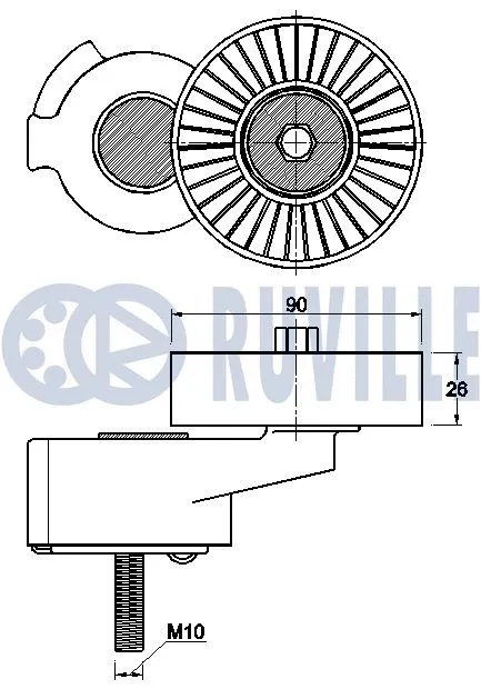 Belt Tensioner, V-ribbed belt