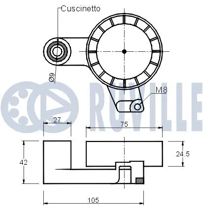 Deflection/Guide Pulley, V-ribbed belt