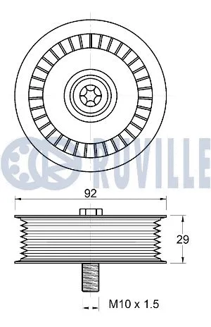 Deflection/Guide Pulley, V-ribbed belt