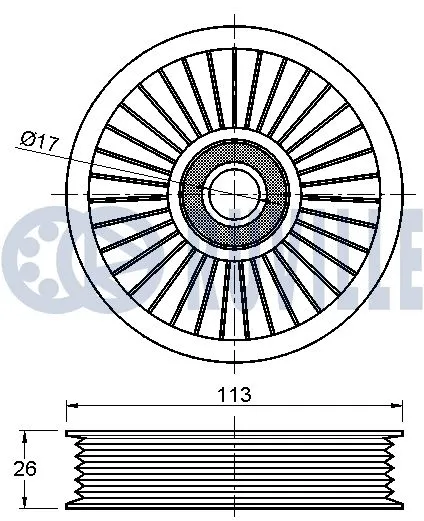 Deflection/Guide Pulley, V-ribbed belt