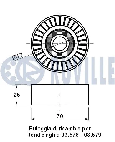 Deflection/Guide Pulley, V-ribbed belt