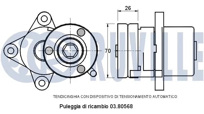 Belt Tensioner, V-ribbed belt