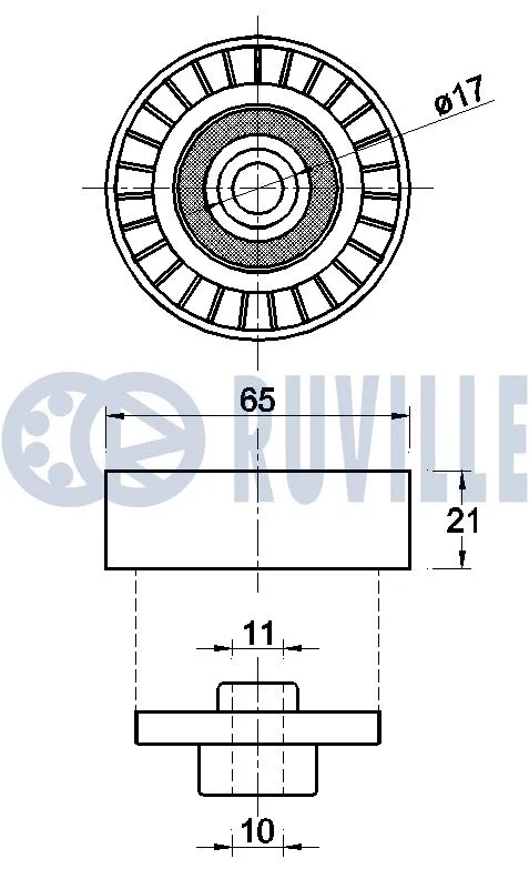 Deflection/Guide Pulley, V-ribbed belt