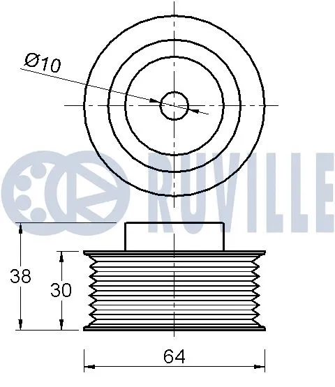Deflection/Guide Pulley, V-ribbed belt