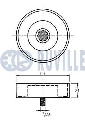 Deflection/Guide Pulley, V-ribbed belt