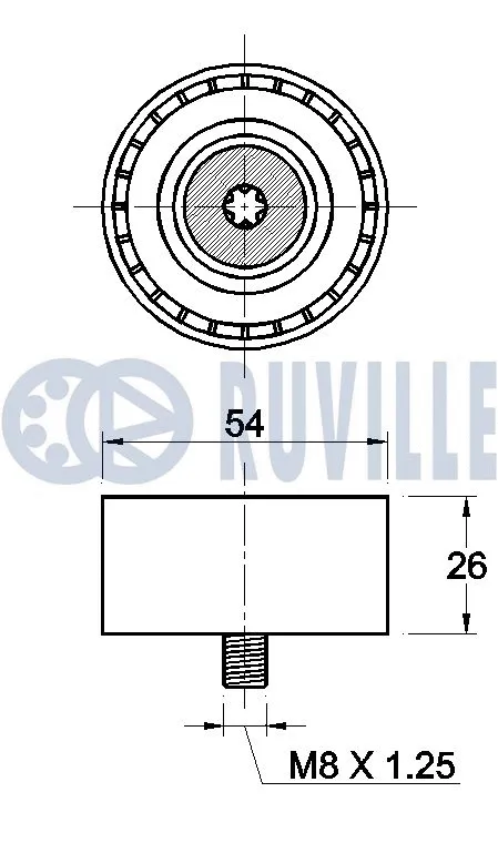 Deflection/Guide Pulley, V-ribbed belt