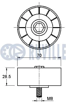 Deflection/Guide Pulley, V-ribbed belt