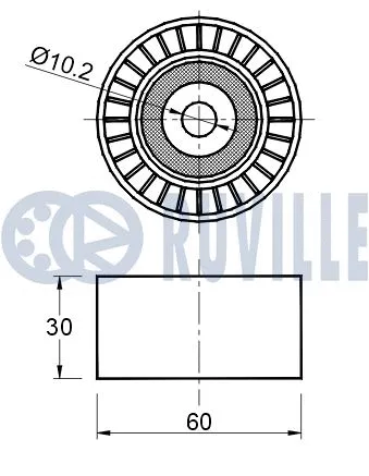 Deflection/Guide Pulley, V-ribbed belt