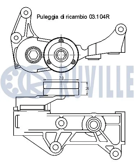 Belt Tensioner, V-ribbed belt