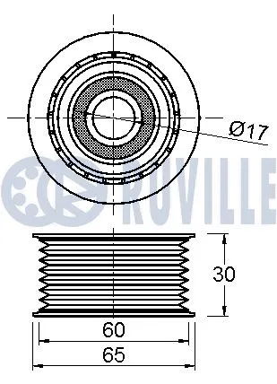 Deflection/Guide Pulley, V-ribbed belt