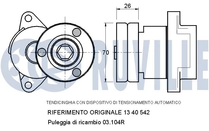 Belt Tensioner, V-ribbed belt