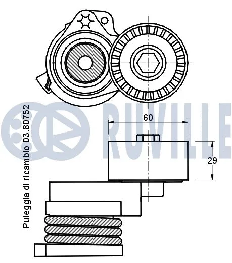 Belt Tensioner, V-ribbed belt