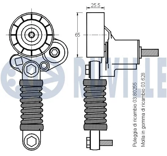 Belt Tensioner, V-ribbed belt