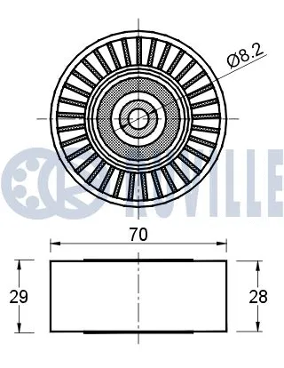 Deflection/Guide Pulley, V-ribbed belt