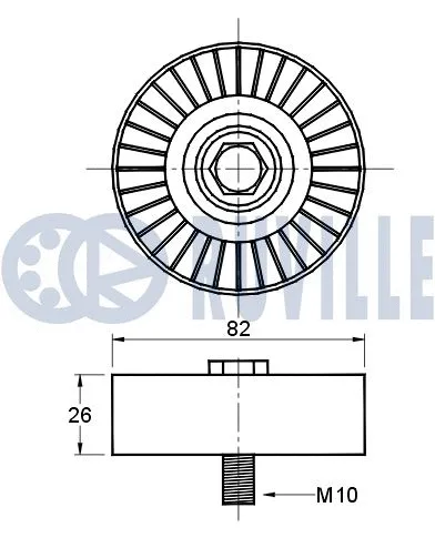 Deflection/Guide Pulley, V-ribbed belt