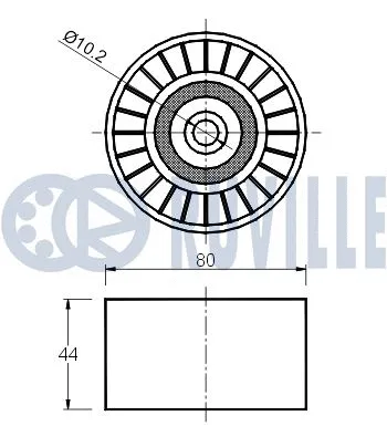 Deflection/Guide Pulley, V-ribbed belt