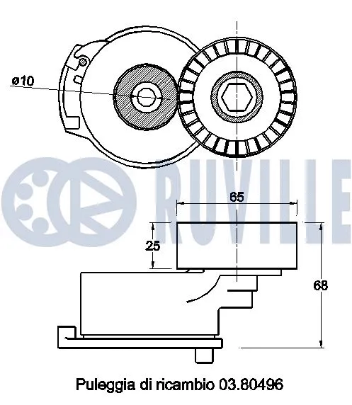 Belt Tensioner, V-ribbed belt