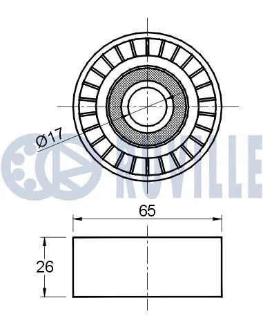 Deflection/Guide Pulley, V-ribbed belt