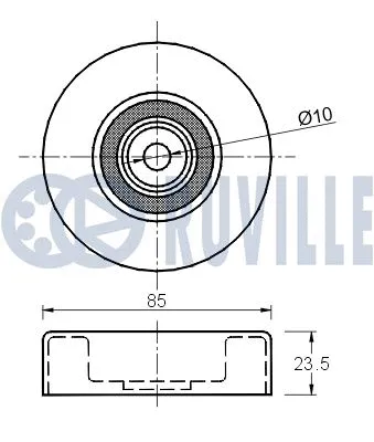 Deflection/Guide Pulley, V-ribbed belt