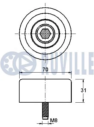 Deflection/Guide Pulley, V-ribbed belt