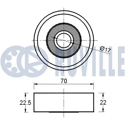 Deflection/Guide Pulley, V-ribbed belt