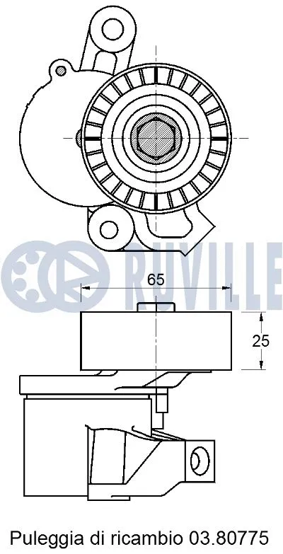 Tensioner Pulley, V-ribbed belt